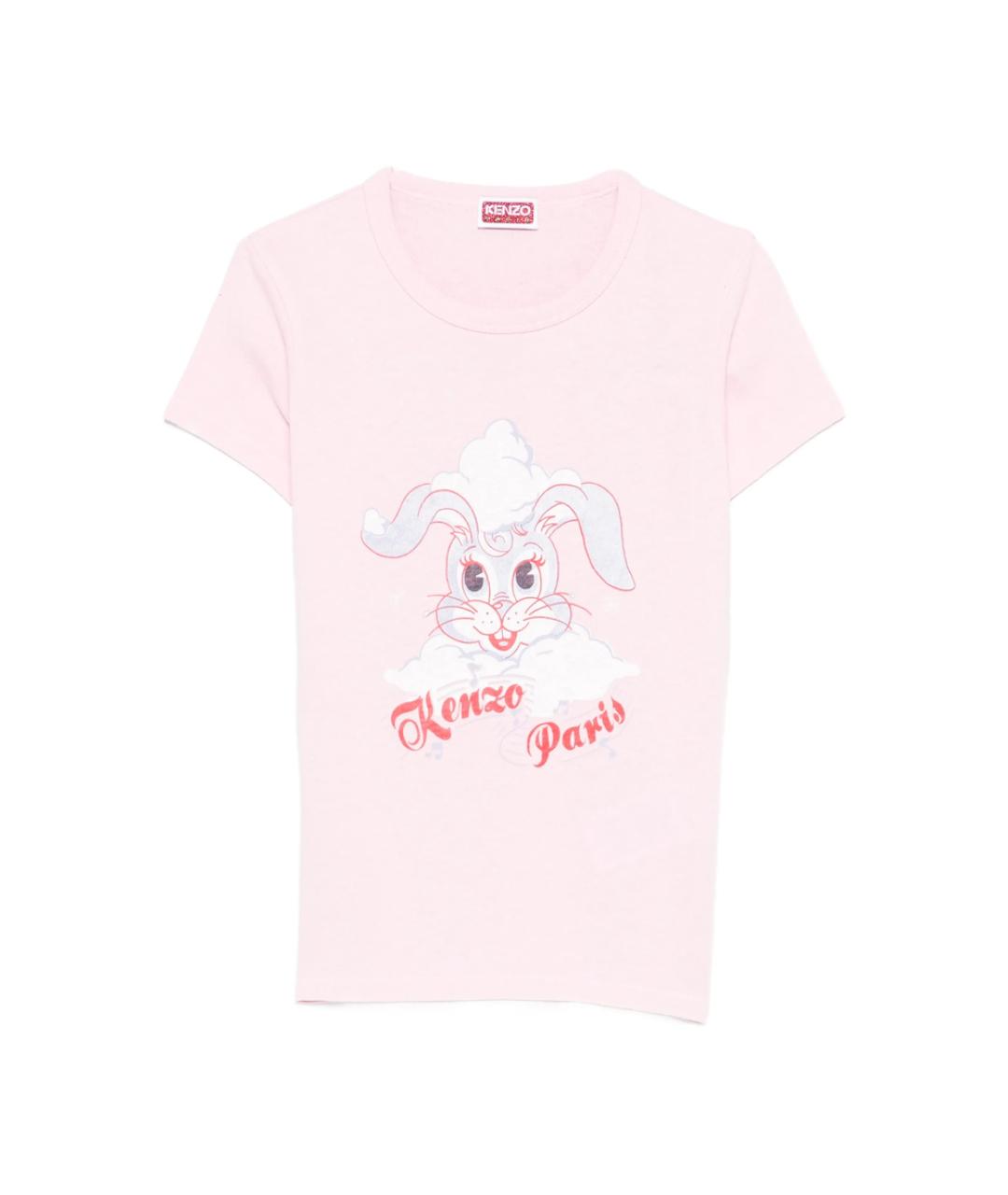 KENZO Розовая хлопковая футболка, фото 1
