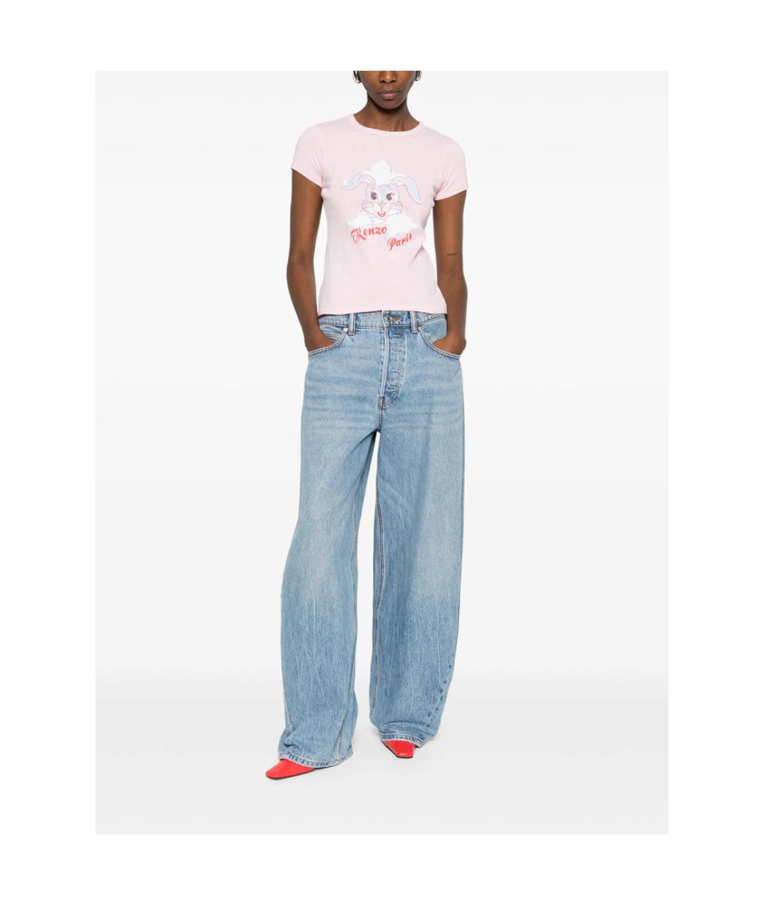 KENZO Розовая хлопковая футболка, фото 5