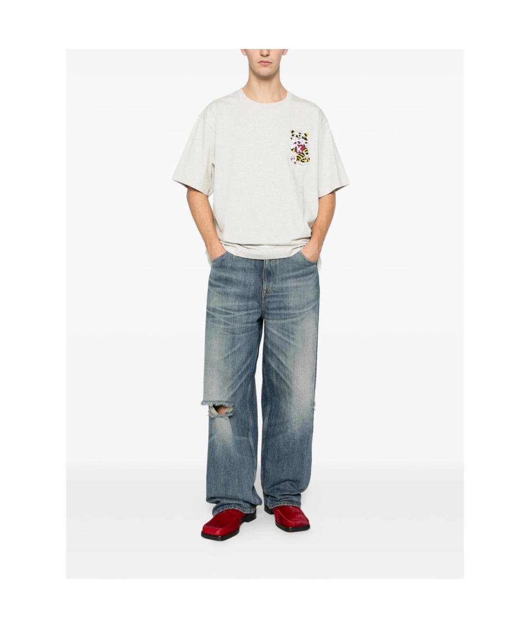 KENZO Серая хлопковая футболка, фото 3