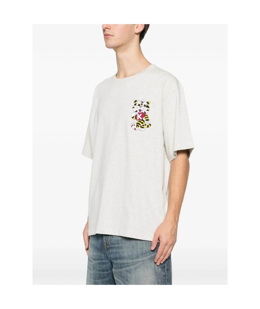 KENZO Серая хлопковая футболка, фото 5