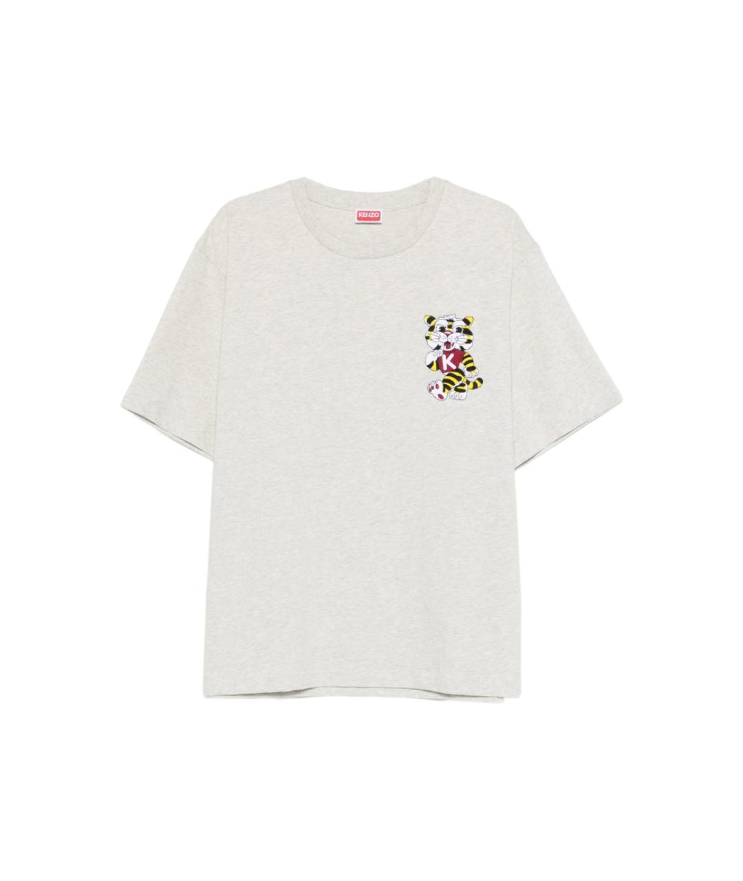 KENZO Серая хлопковая футболка, фото 1