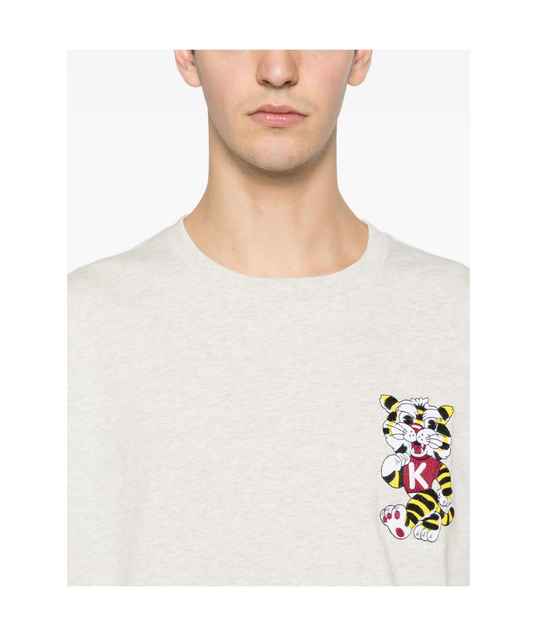 KENZO Серая хлопковая футболка, фото 2