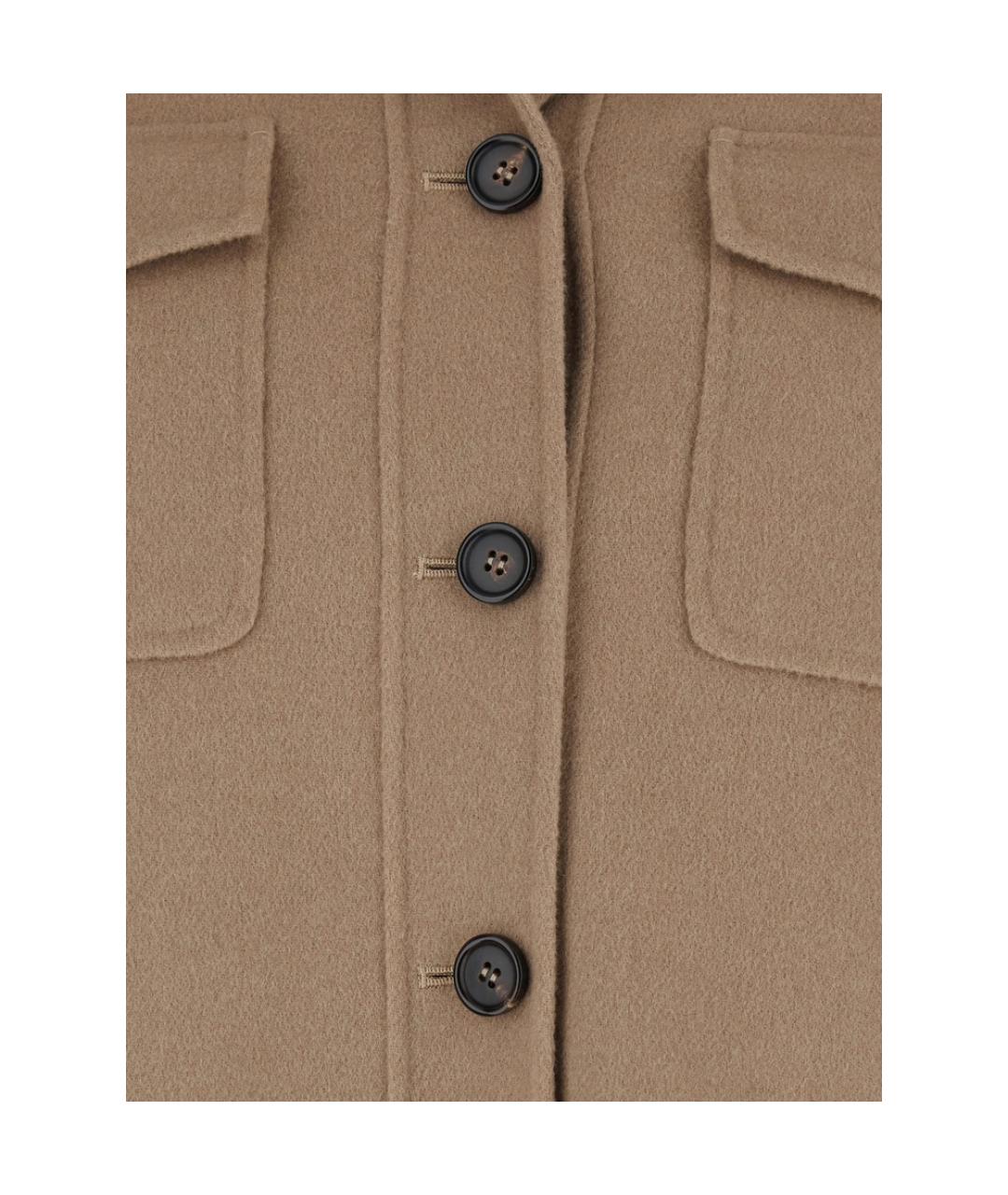 'S MAX MARA Коричневая шерстяная куртка, фото 3