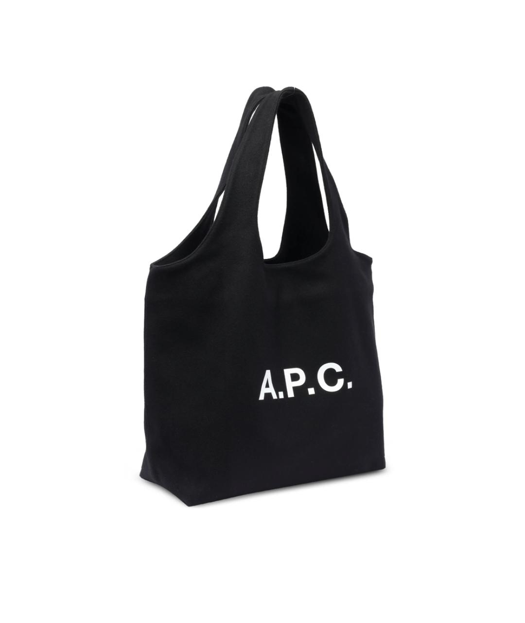 A.P.C. Черная тканевая сумка тоут, фото 4