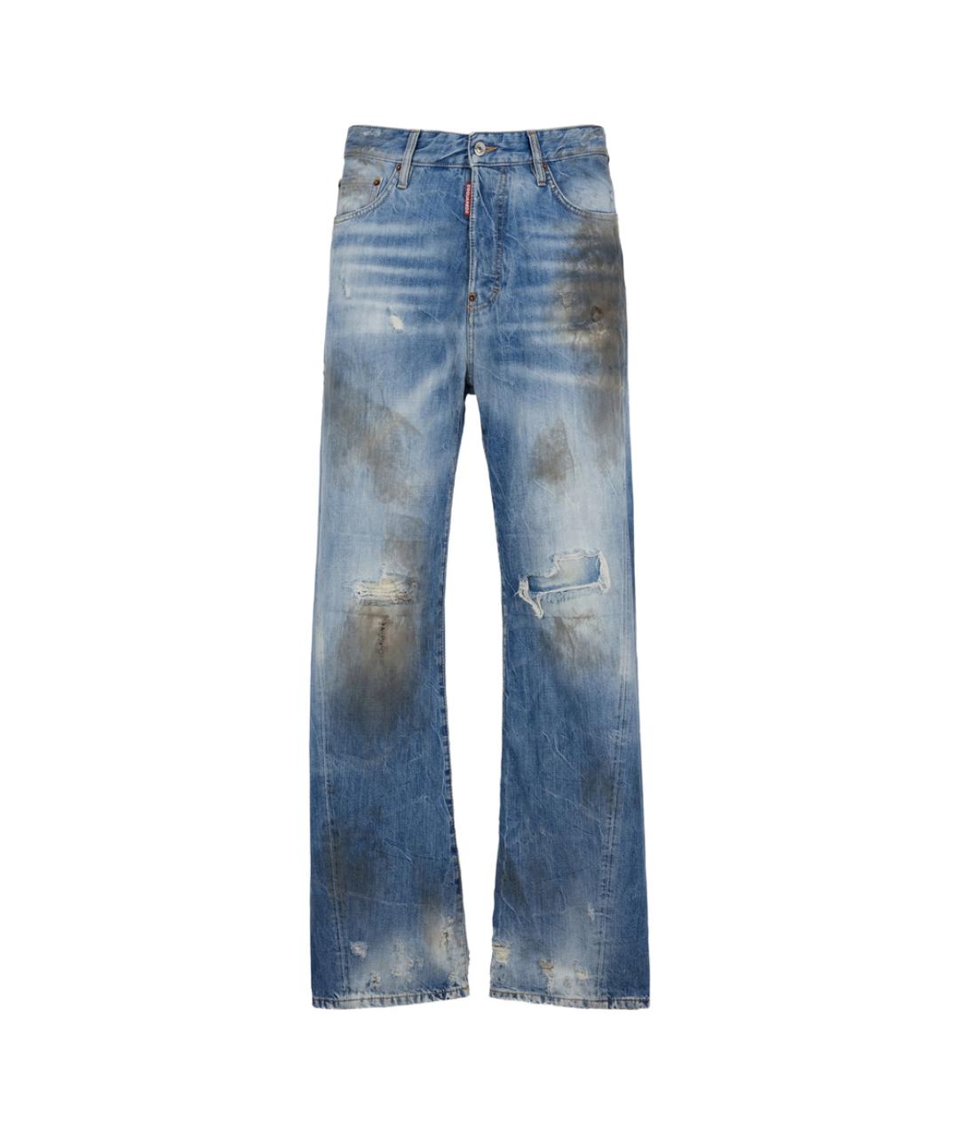 DSQUARED2 Синие хлопковые прямые джинсы, фото 1