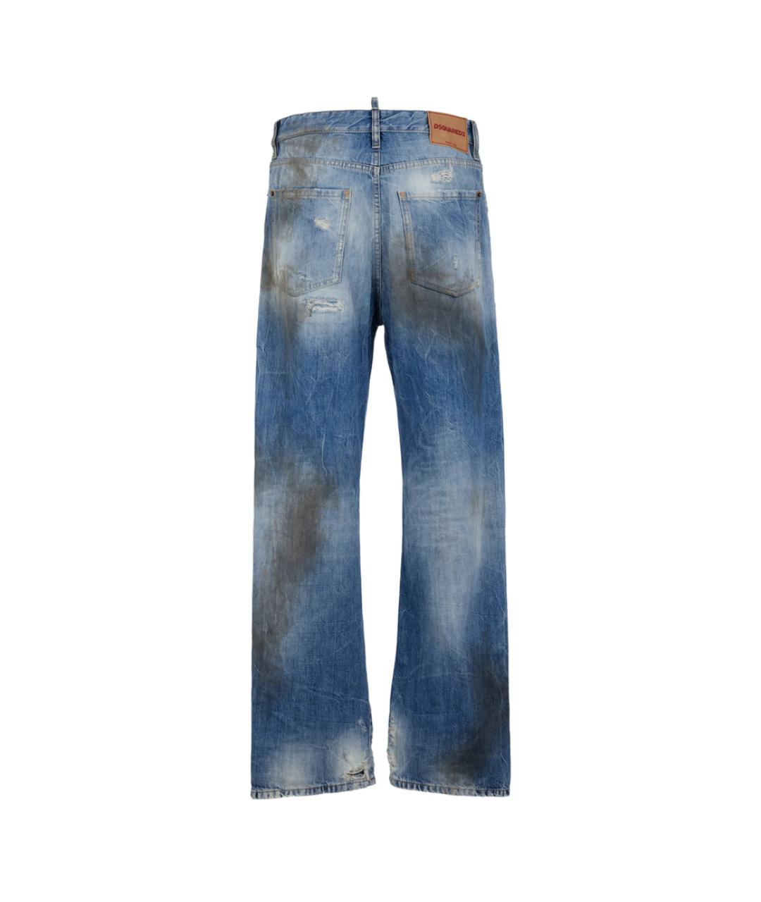 DSQUARED2 Синие хлопковые прямые джинсы, фото 2