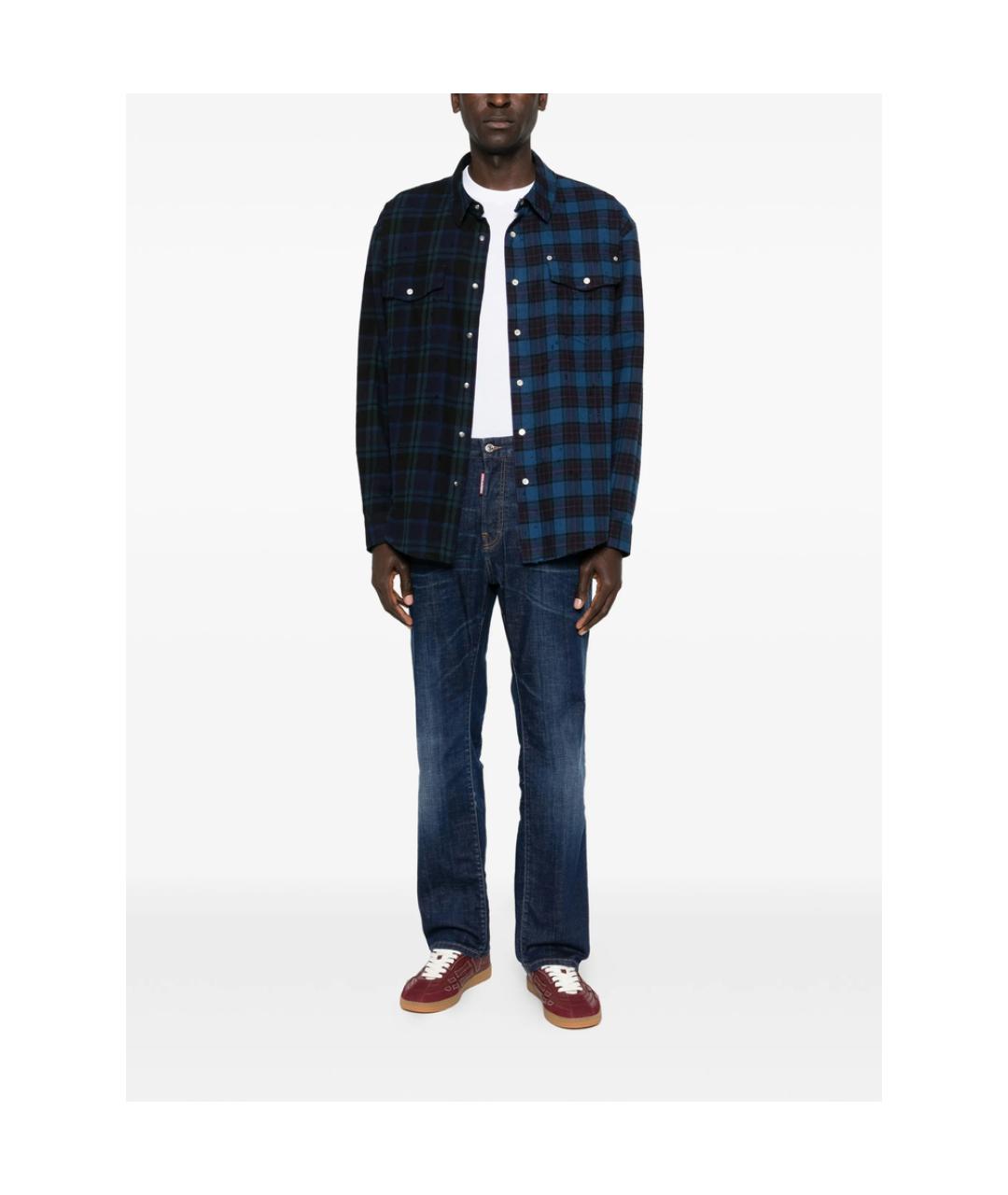 DSQUARED2 Синие хлопковые прямые джинсы, фото 4