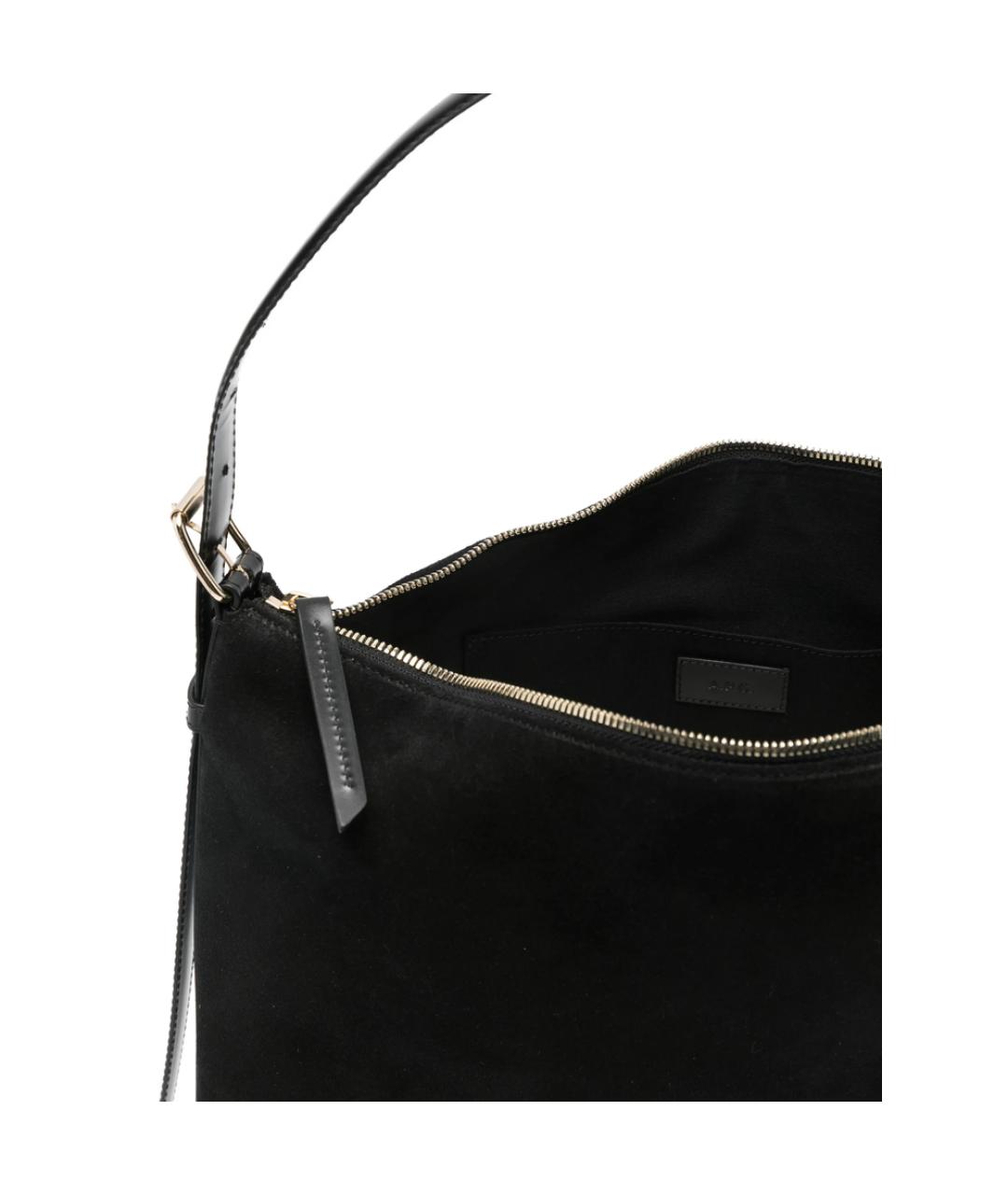 A.P.C. Черная замшевая сумка через плечо, фото 3