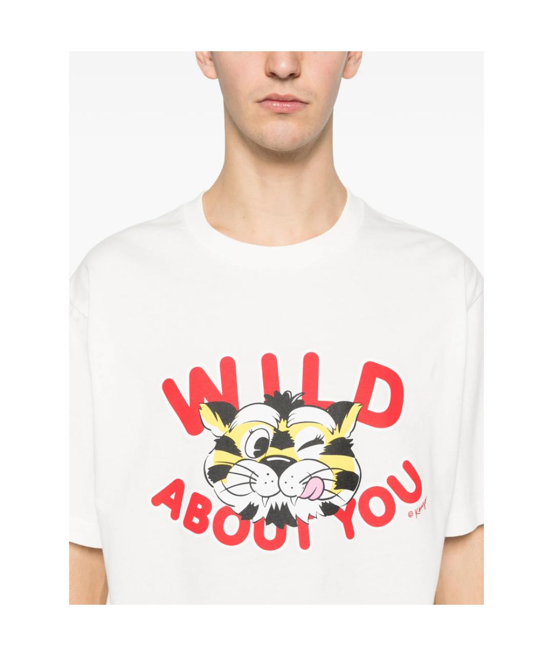 KENZO Белая хлопковая футболка, фото 3