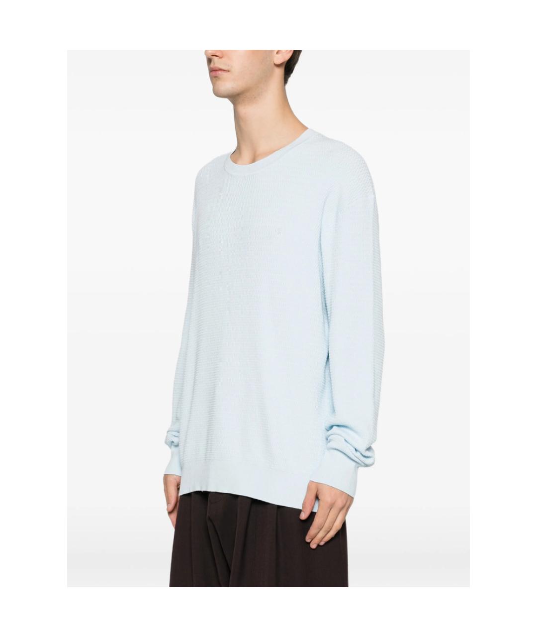 CALVIN KLEIN Голубой хлопковый джемпер / свитер, фото 4