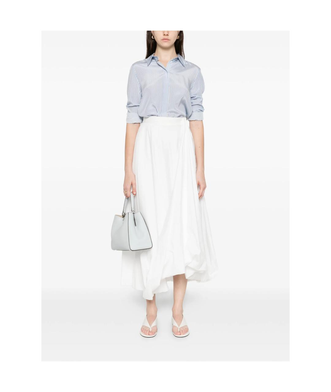 MAX MARA STUDIO Голубая шелковая рубашка, фото 4