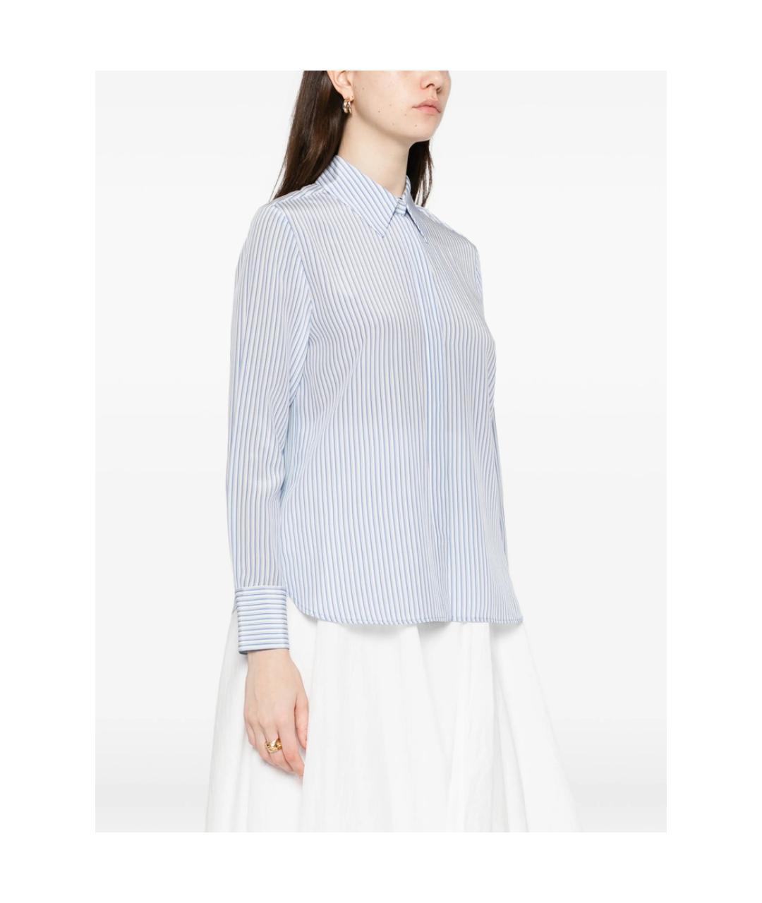 MAX MARA STUDIO Голубая шелковая рубашка, фото 2