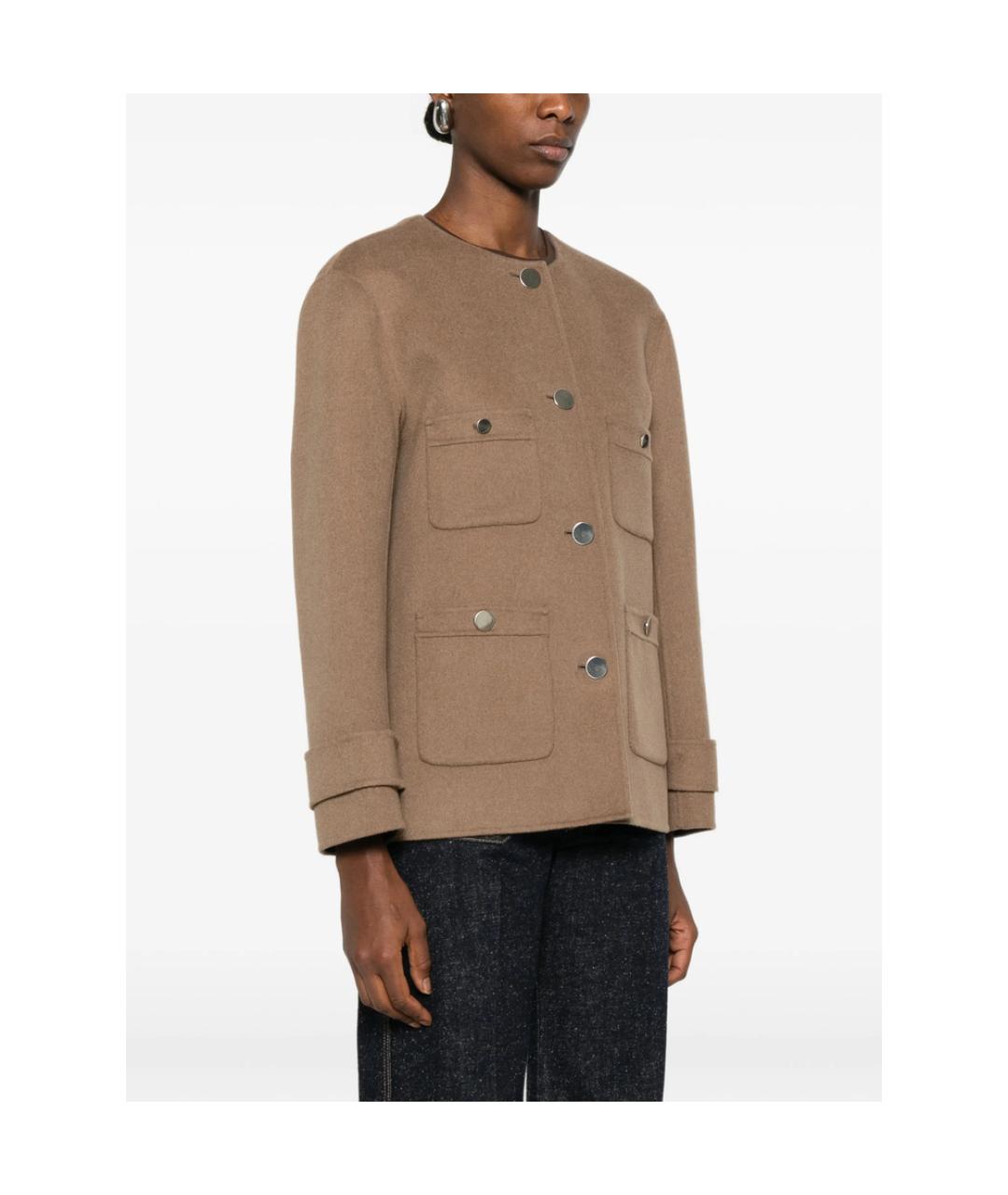 'S MAX MARA Коричневый шерстяной жакет/пиджак, фото 3