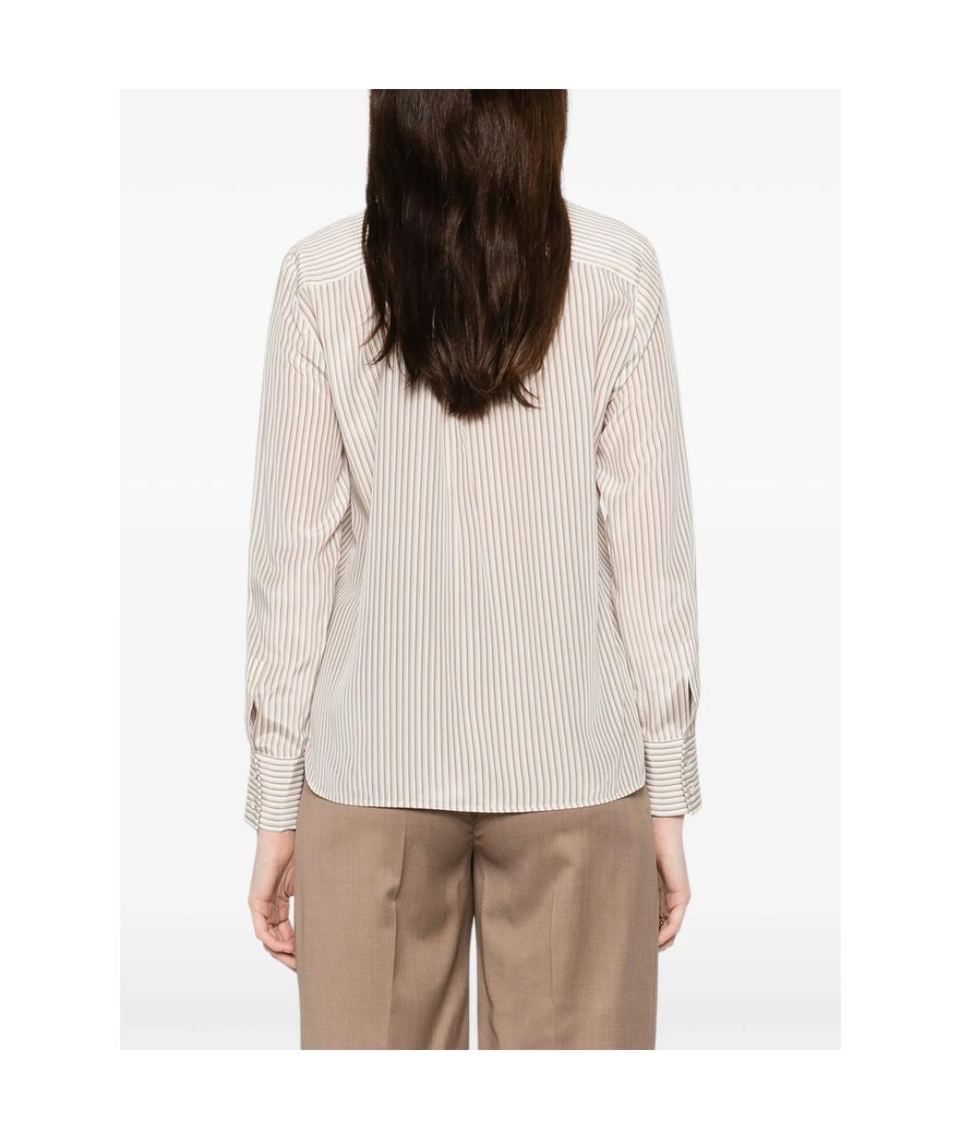 MAX MARA STUDIO Бежевая шелковая рубашка, фото 5