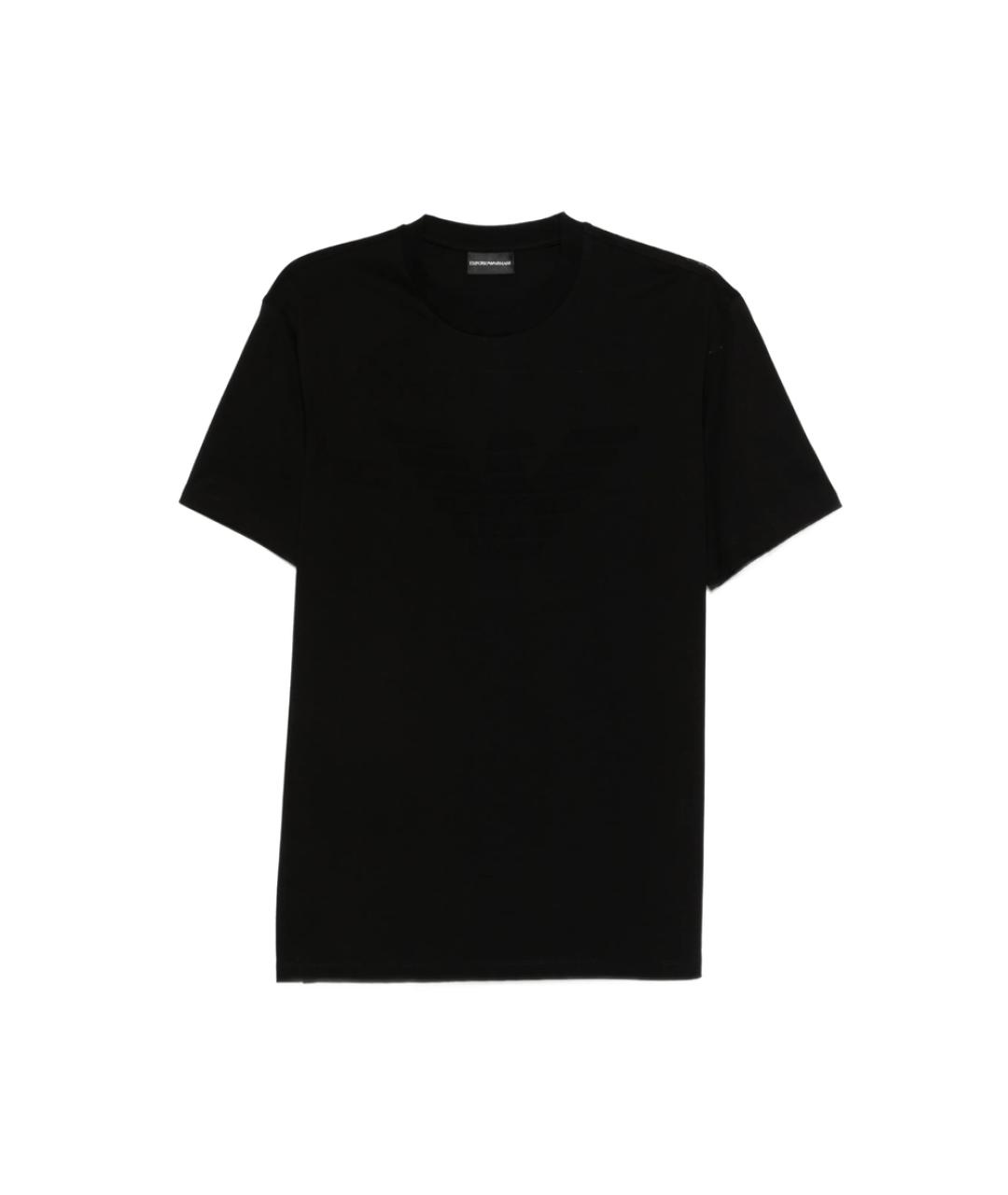 EMPORIO ARMANI Черная хлопковая футболка, фото 1