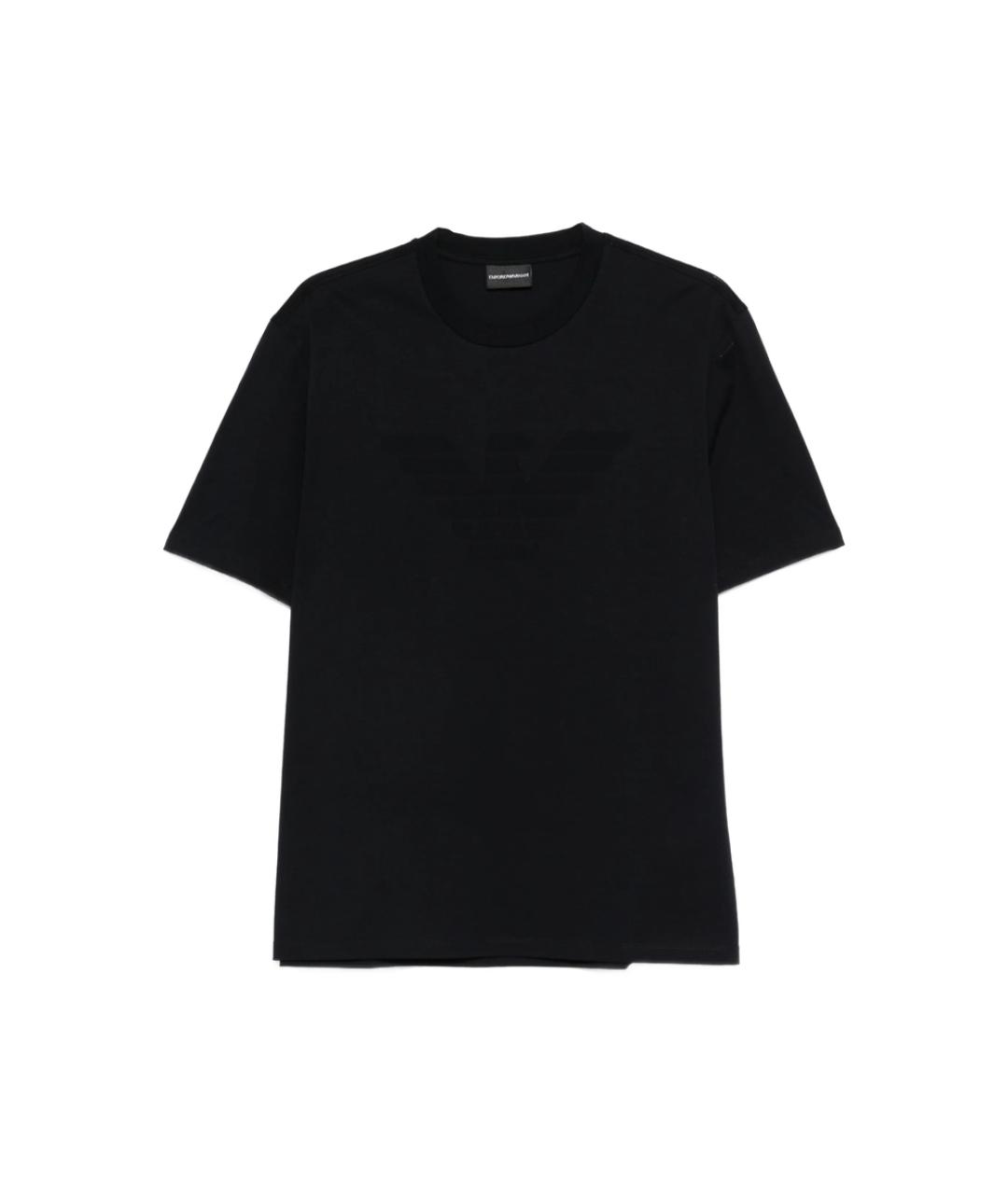 EMPORIO ARMANI Черная хлопковая футболка, фото 1