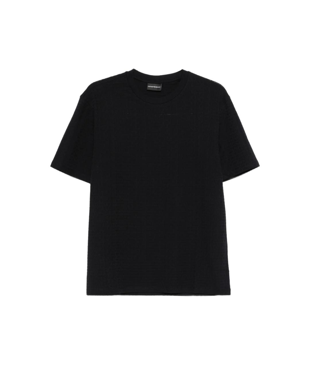EMPORIO ARMANI Черная хлопковая футболка, фото 1