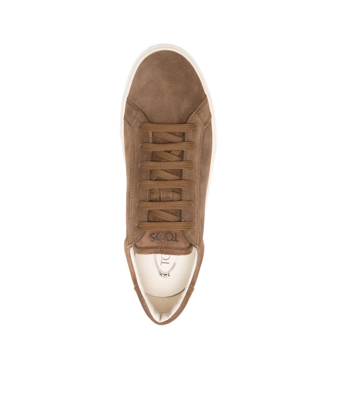 TOD'S Коричневые замшевые низкие кроссовки / кеды, фото 2