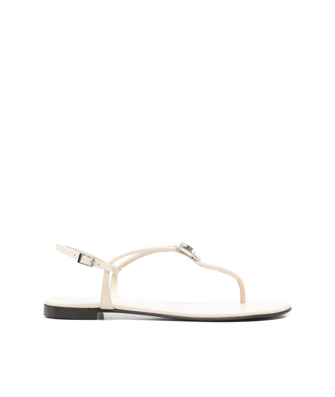GIUSEPPE ZANOTTI DESIGN Белые кожаные босоножки, фото 1