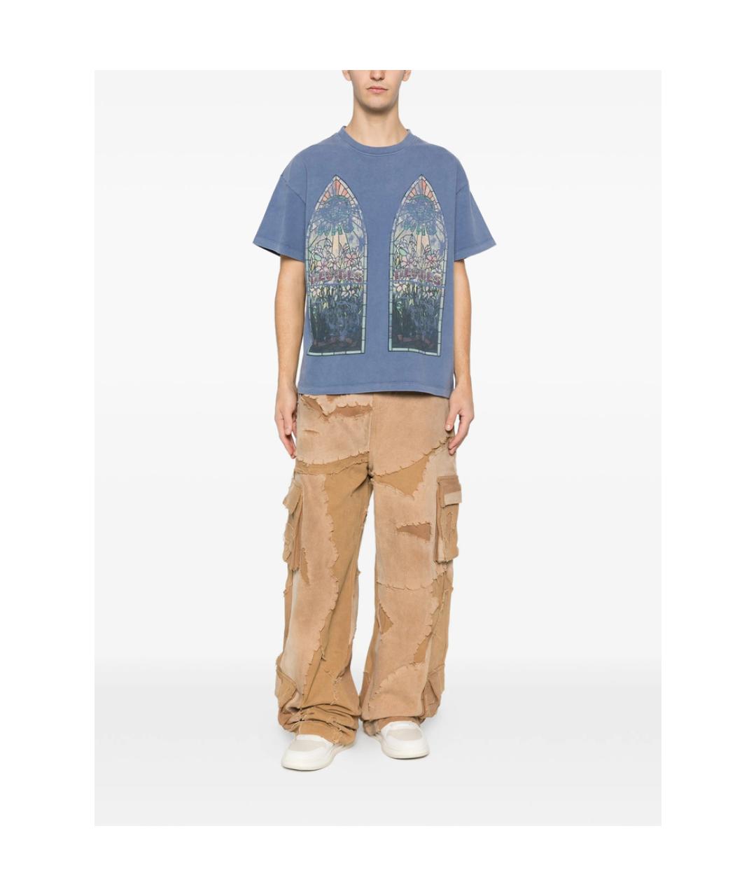 WHO DECIDES WAR Синяя хлопковая футболка, фото 3