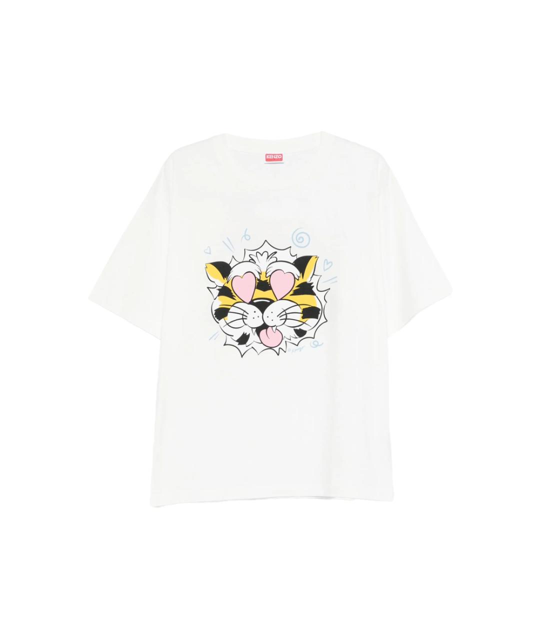 KENZO Белая хлопковая футболка, фото 1