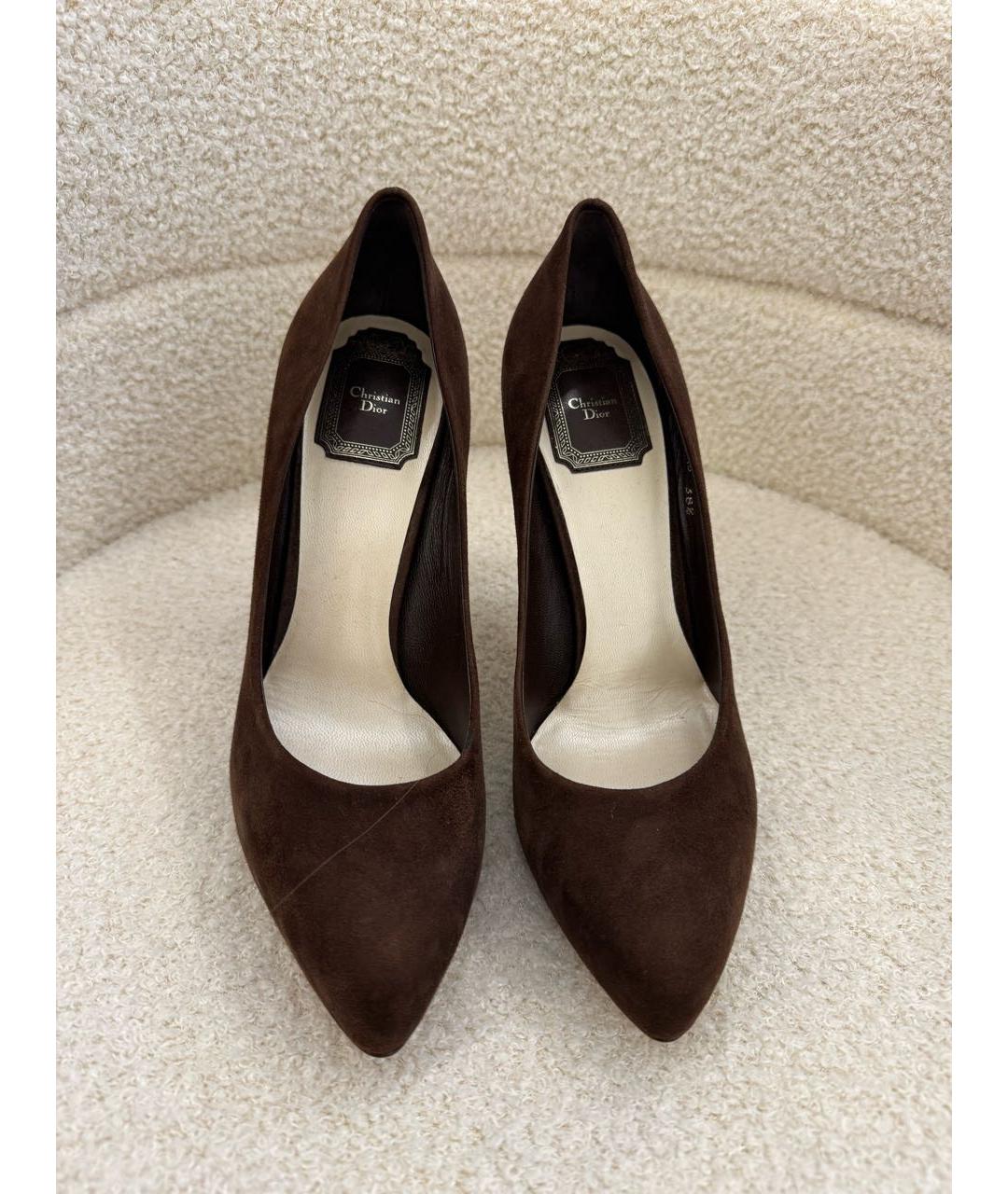 CHRISTIAN DIOR Коричневые замшевые туфли, фото 6