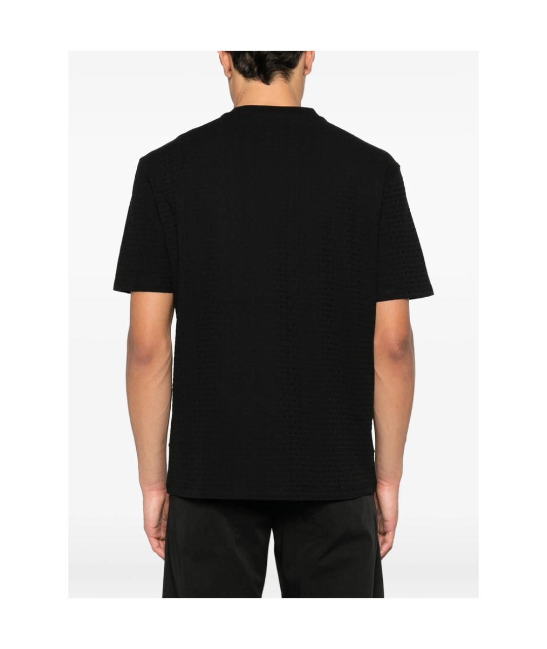 EMPORIO ARMANI Черная хлопковая футболка, фото 4