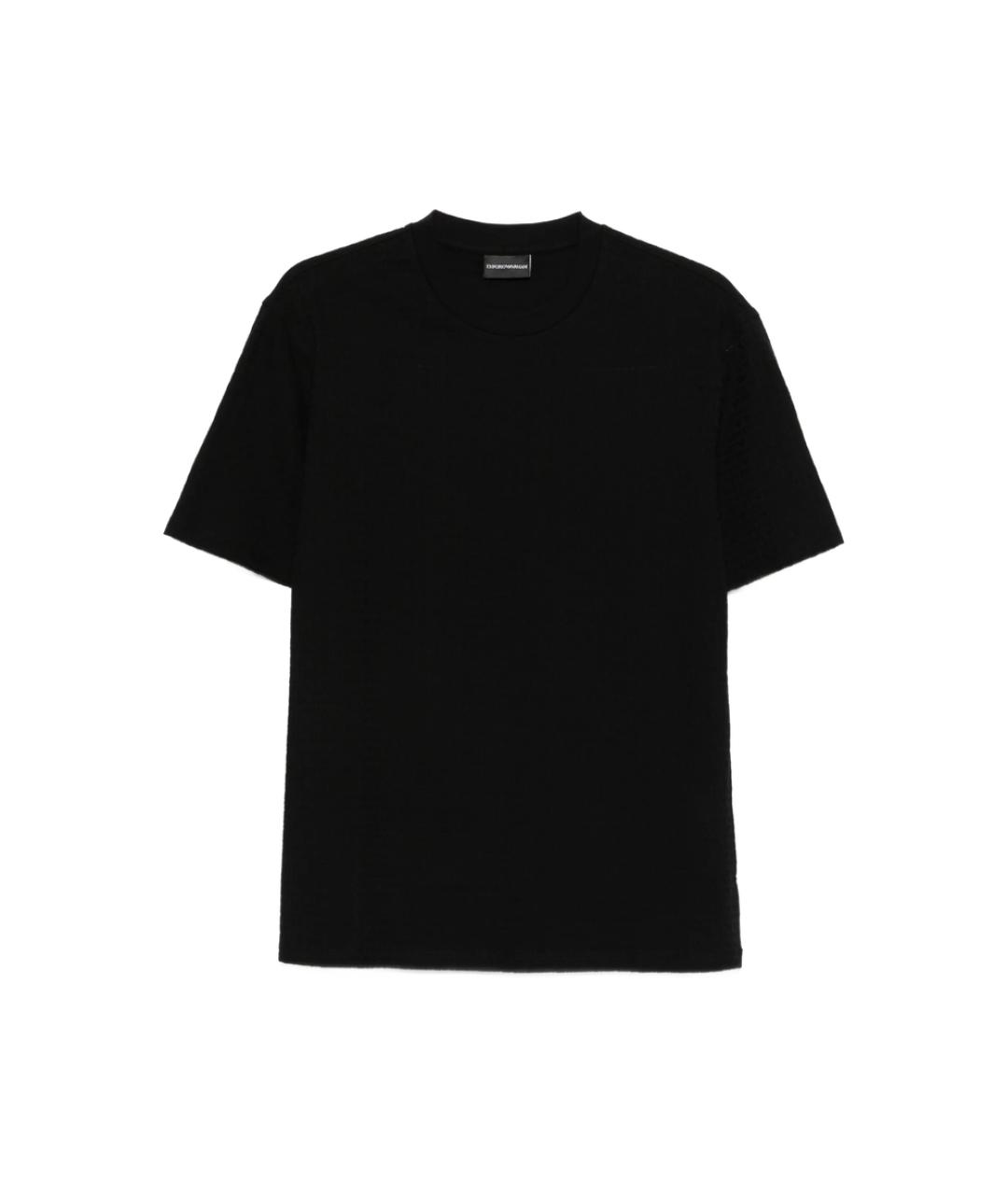 EMPORIO ARMANI Черная хлопковая футболка, фото 1