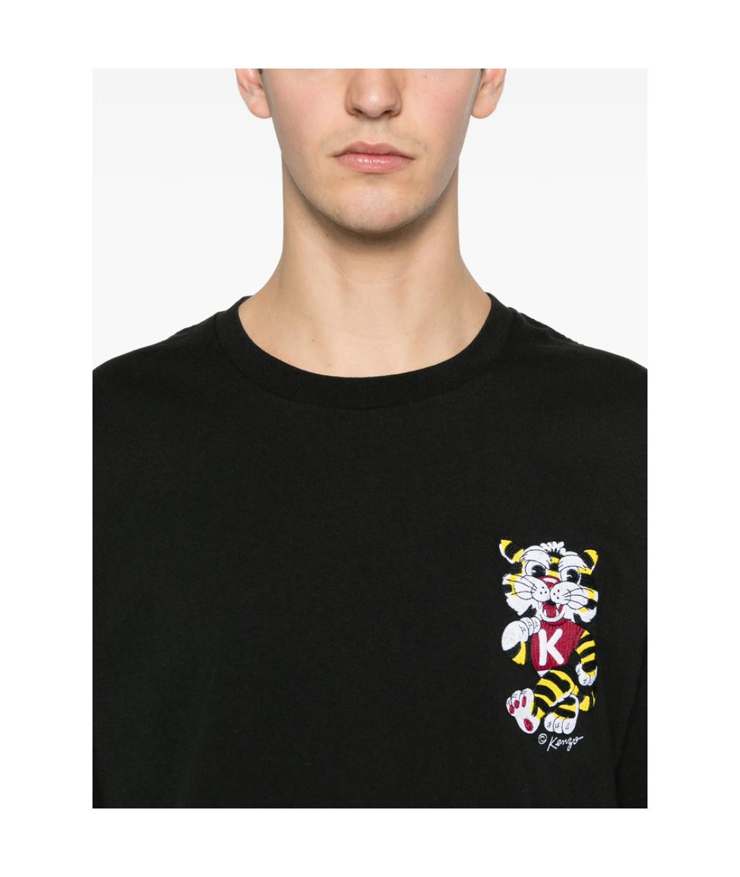KENZO Черная хлопковая футболка, фото 2