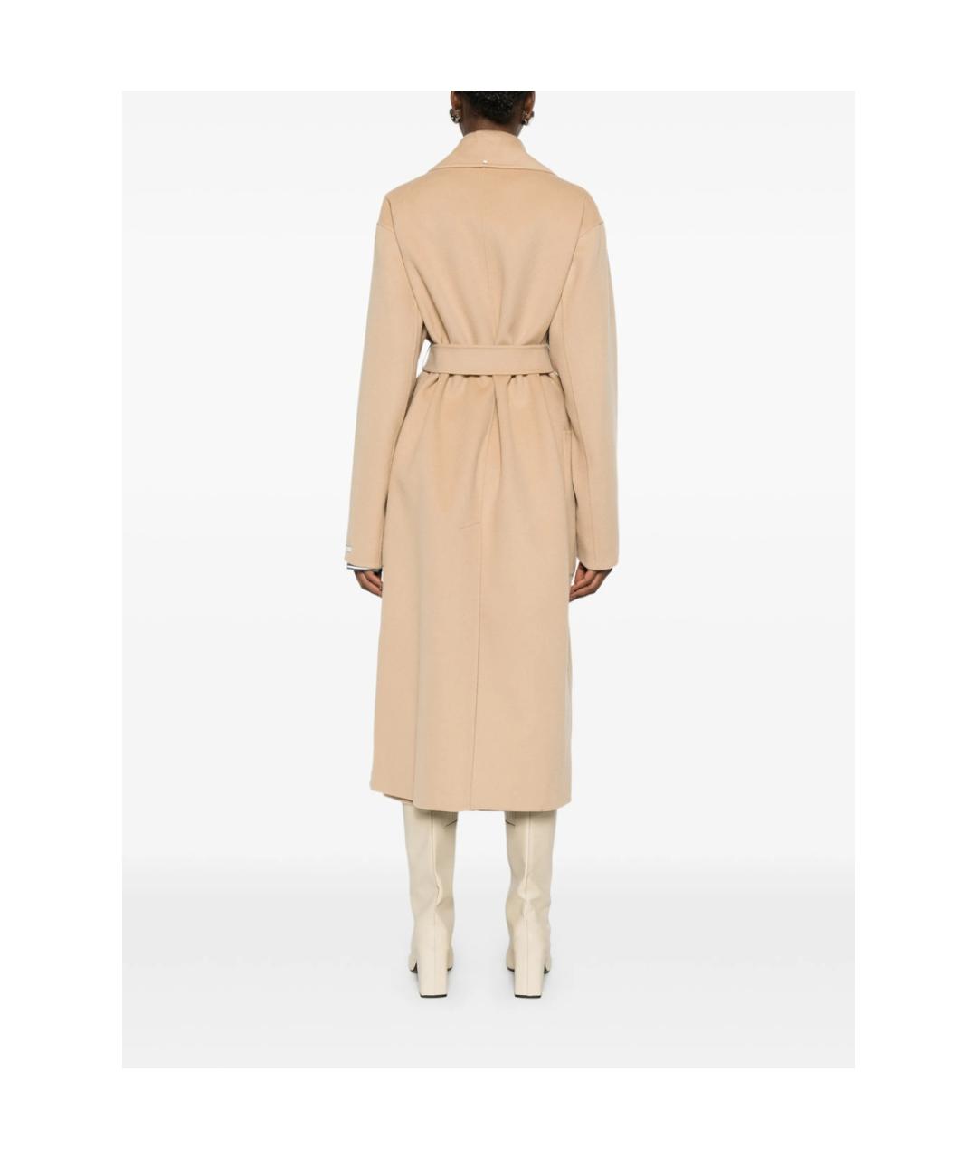 SPORTMAX Бежевое шерстяное пальто, фото 5