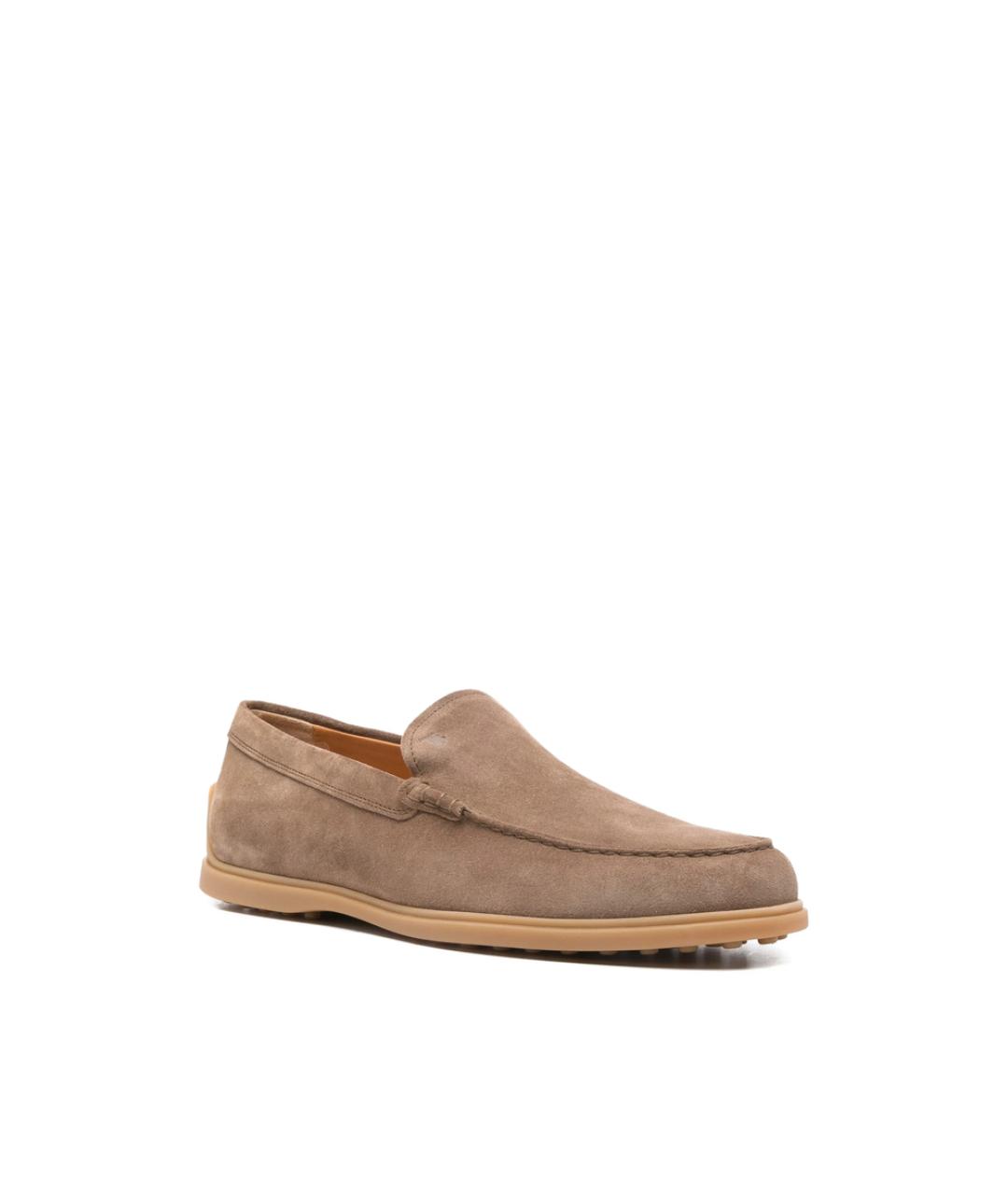 TOD'S Бежевые замшевые лоферы, фото 4
