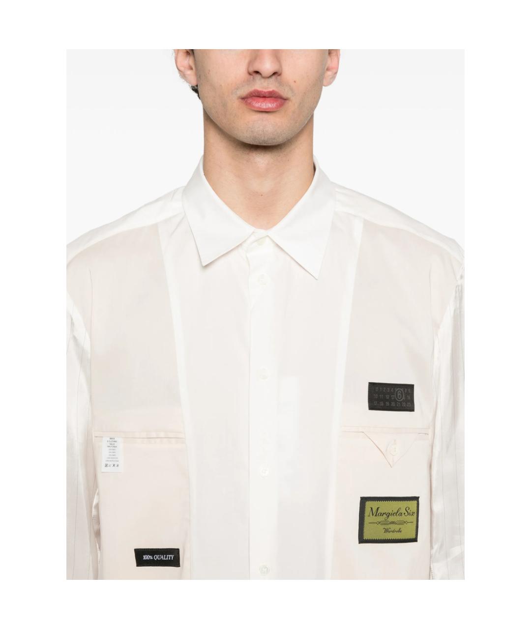 MM6 MAISON MARGIELA Белая хлопковая кэжуал рубашка, фото 5