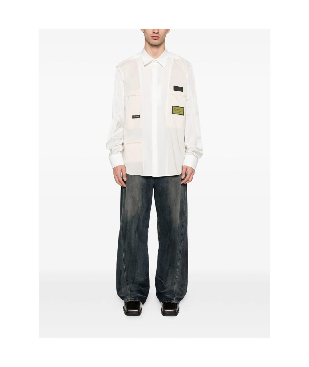 MM6 MAISON MARGIELA Белая хлопковая кэжуал рубашка, фото 4