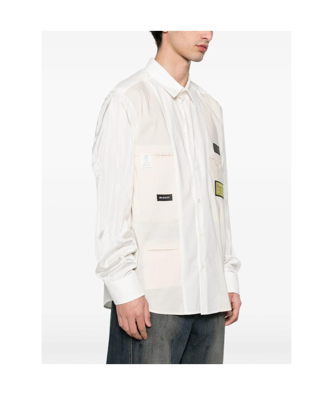 MM6 MAISON MARGIELA Белая хлопковая кэжуал рубашка, фото 3