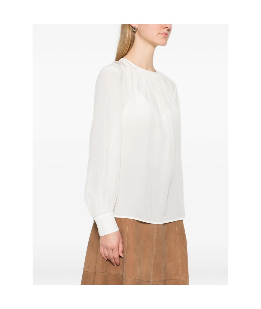 MAX MARA STUDIO Белая шелковая рубашка, фото 5