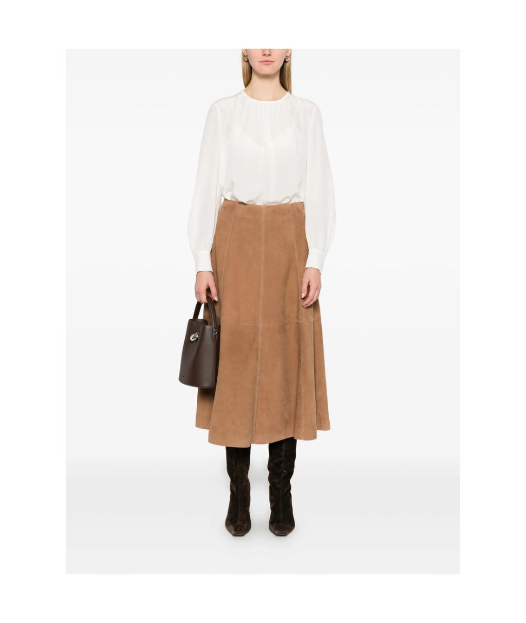 MAX MARA STUDIO Белая шелковая рубашка, фото 4