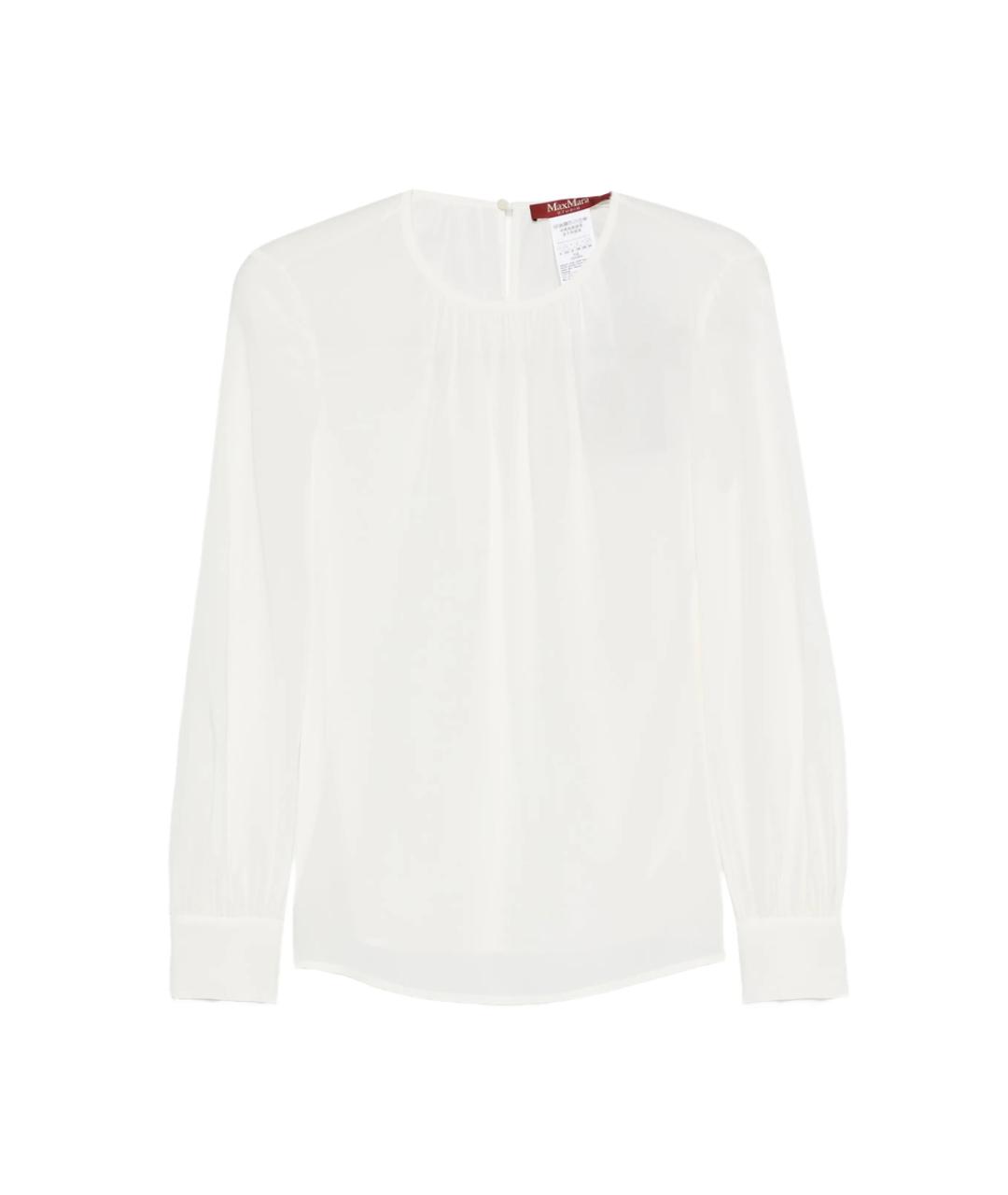 MAX MARA STUDIO Белая шелковая рубашка, фото 1