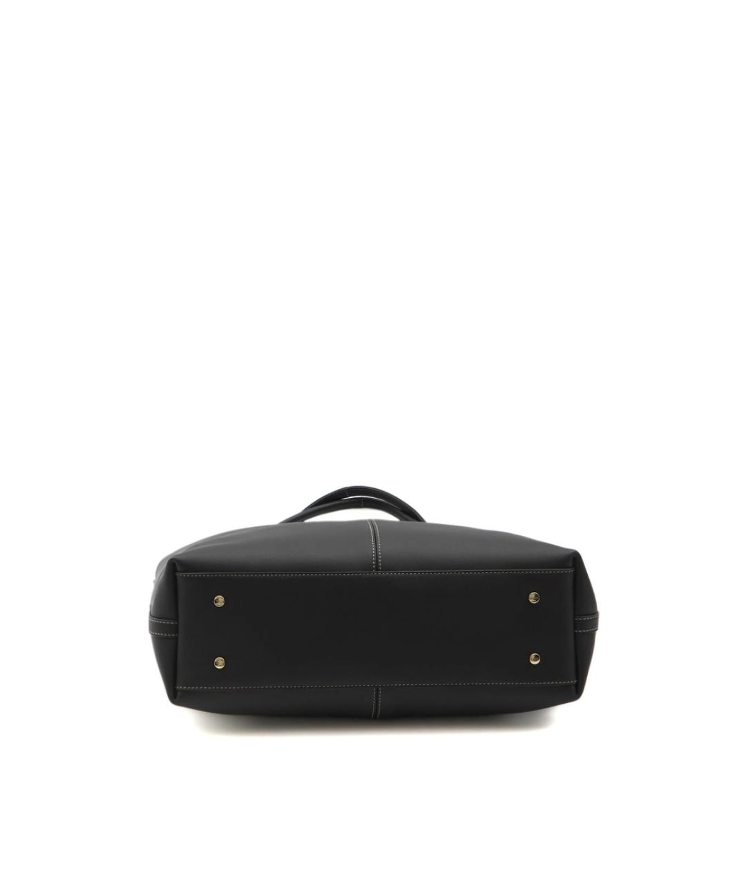 TOD'S Черная кожаная сумка тоут, фото 4