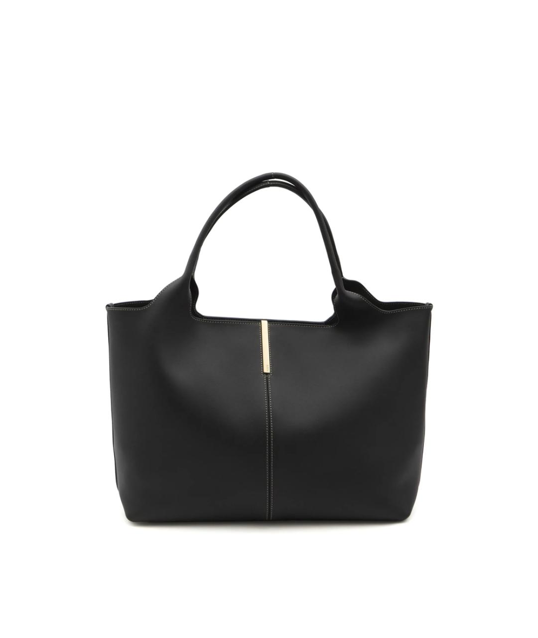 TOD'S Черная кожаная сумка тоут, фото 1