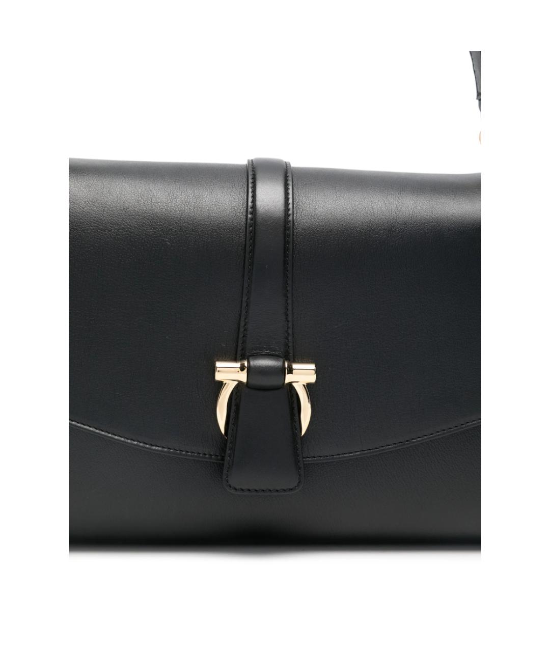 FERRAGAMO Черная кожаная сумка через плечо, фото 4
