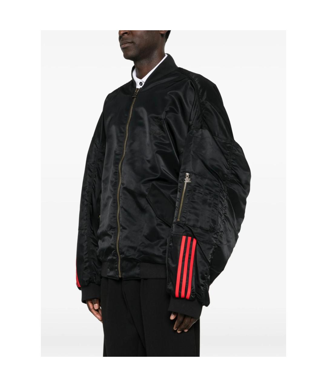 ADIDAS Черная полиэстеровая куртка, фото 4