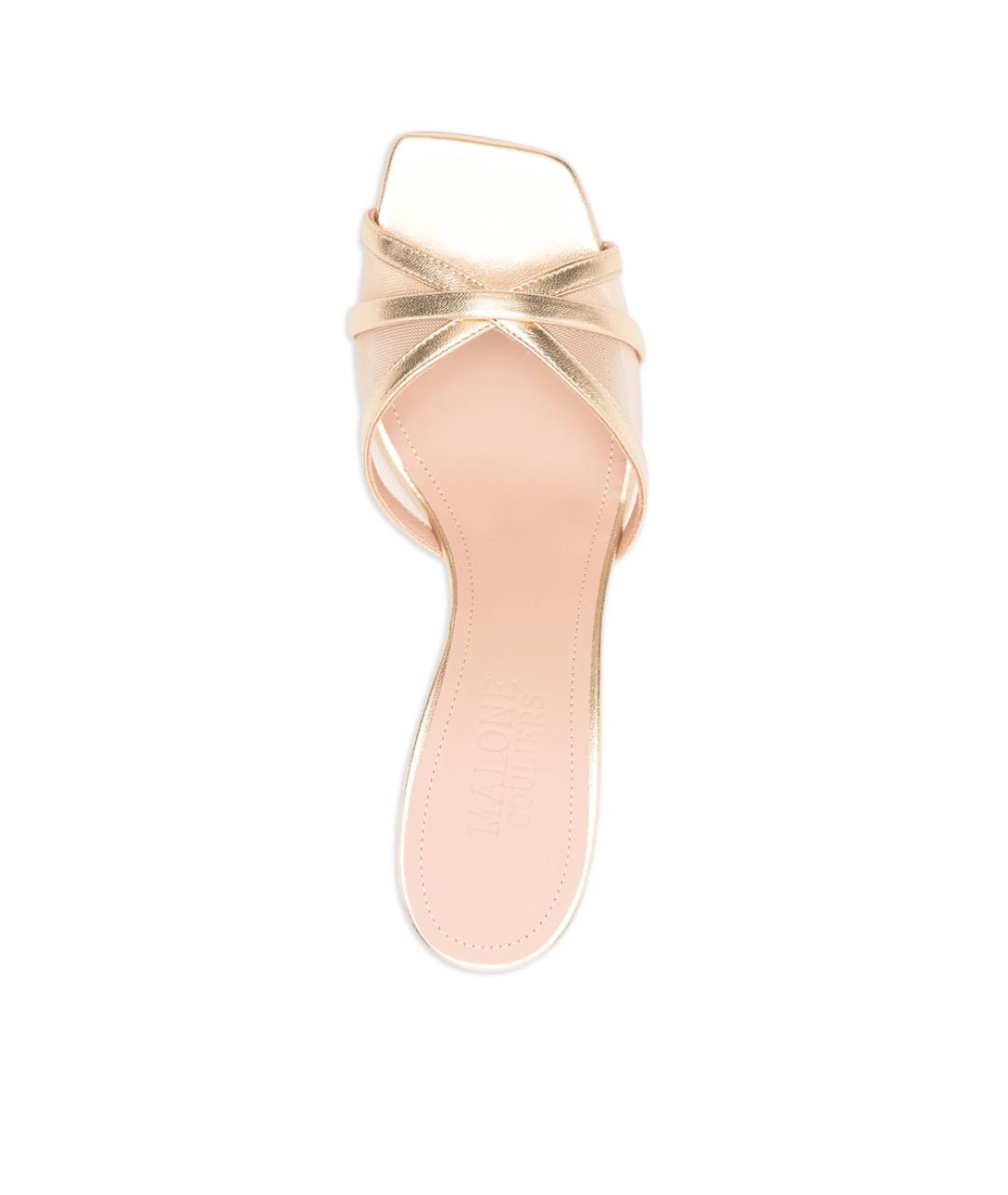 MALONE SOULIERS Золотые кожаные мюли, фото 4