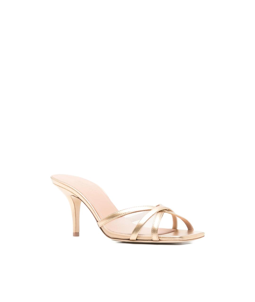 MALONE SOULIERS Золотые кожаные мюли, фото 2