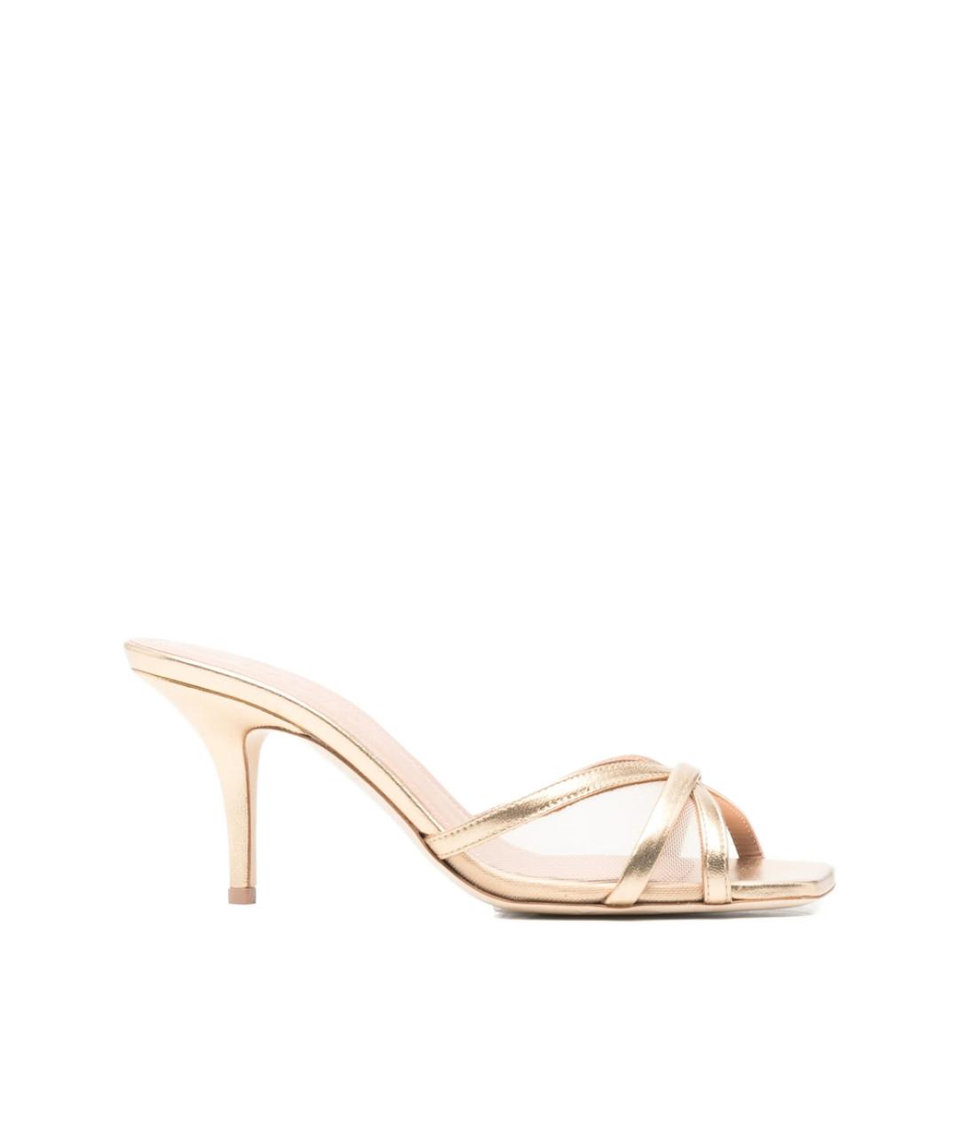 MALONE SOULIERS Золотые кожаные мюли, фото 1