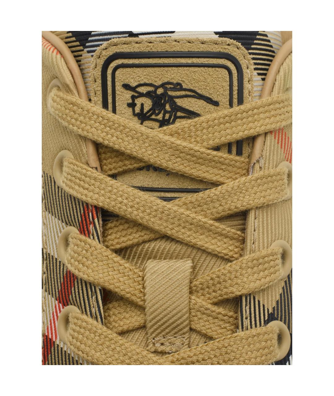 BURBERRY Мульти текстильные низкие кроссовки / кеды, фото 4