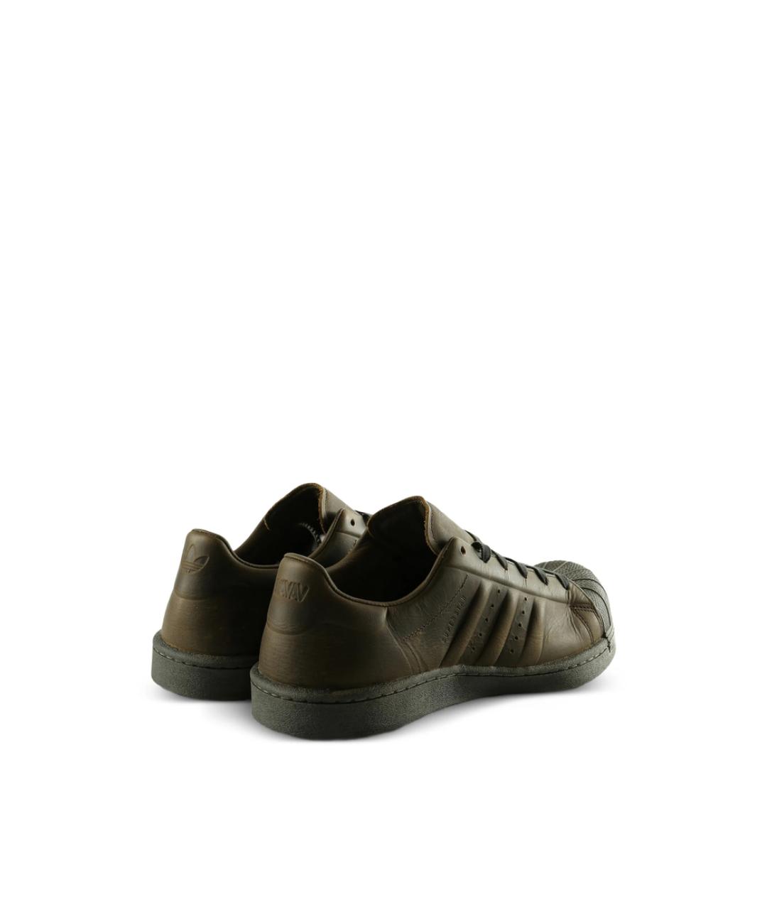 ADIDAS Хаки кожаные кроссовки, фото 3