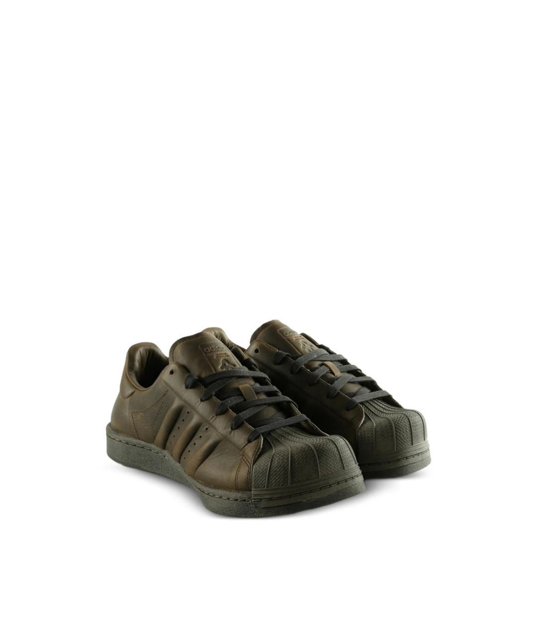 ADIDAS Хаки кожаные кроссовки, фото 2