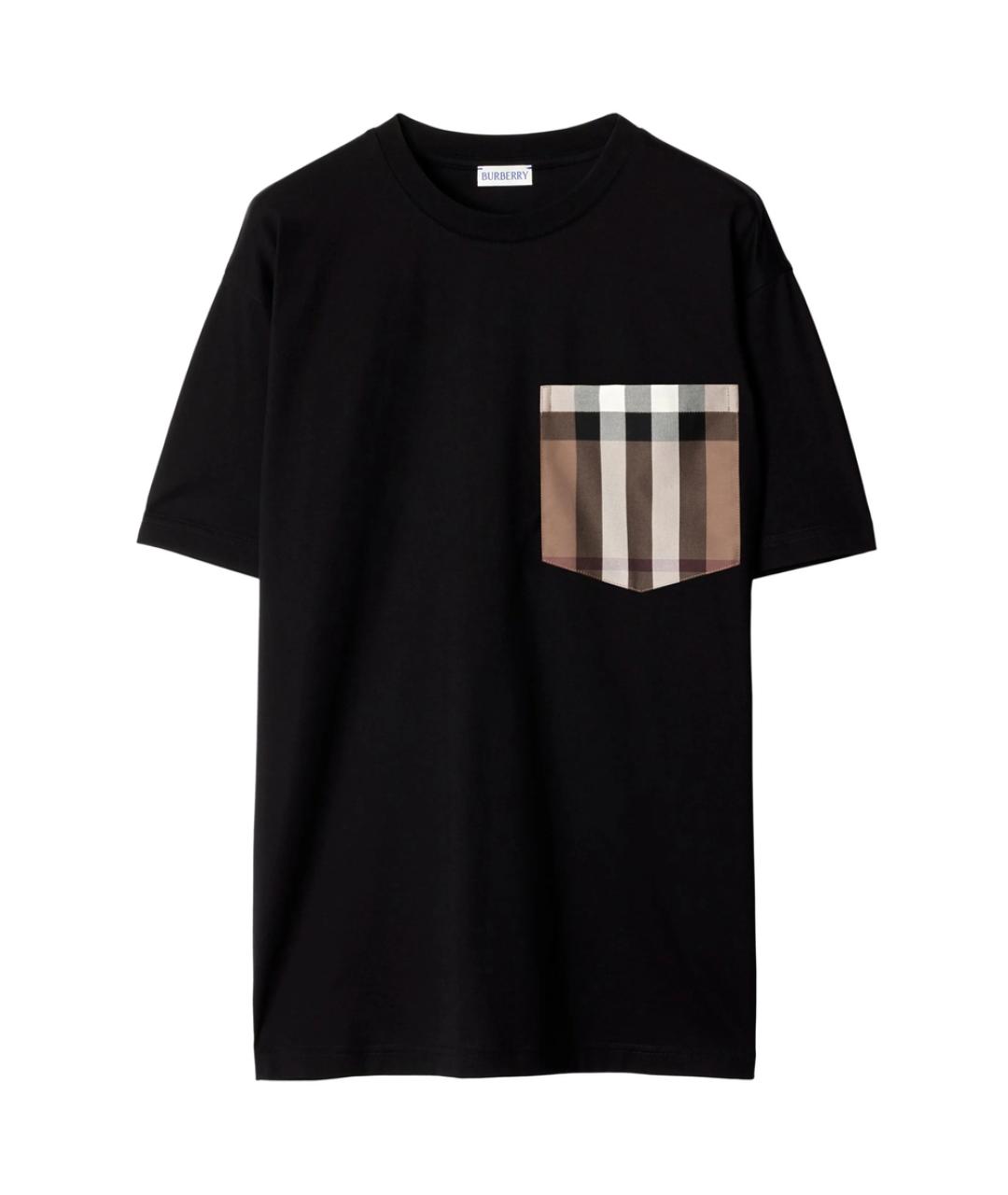 BURBERRY Черная хлопковая футболка, фото 1