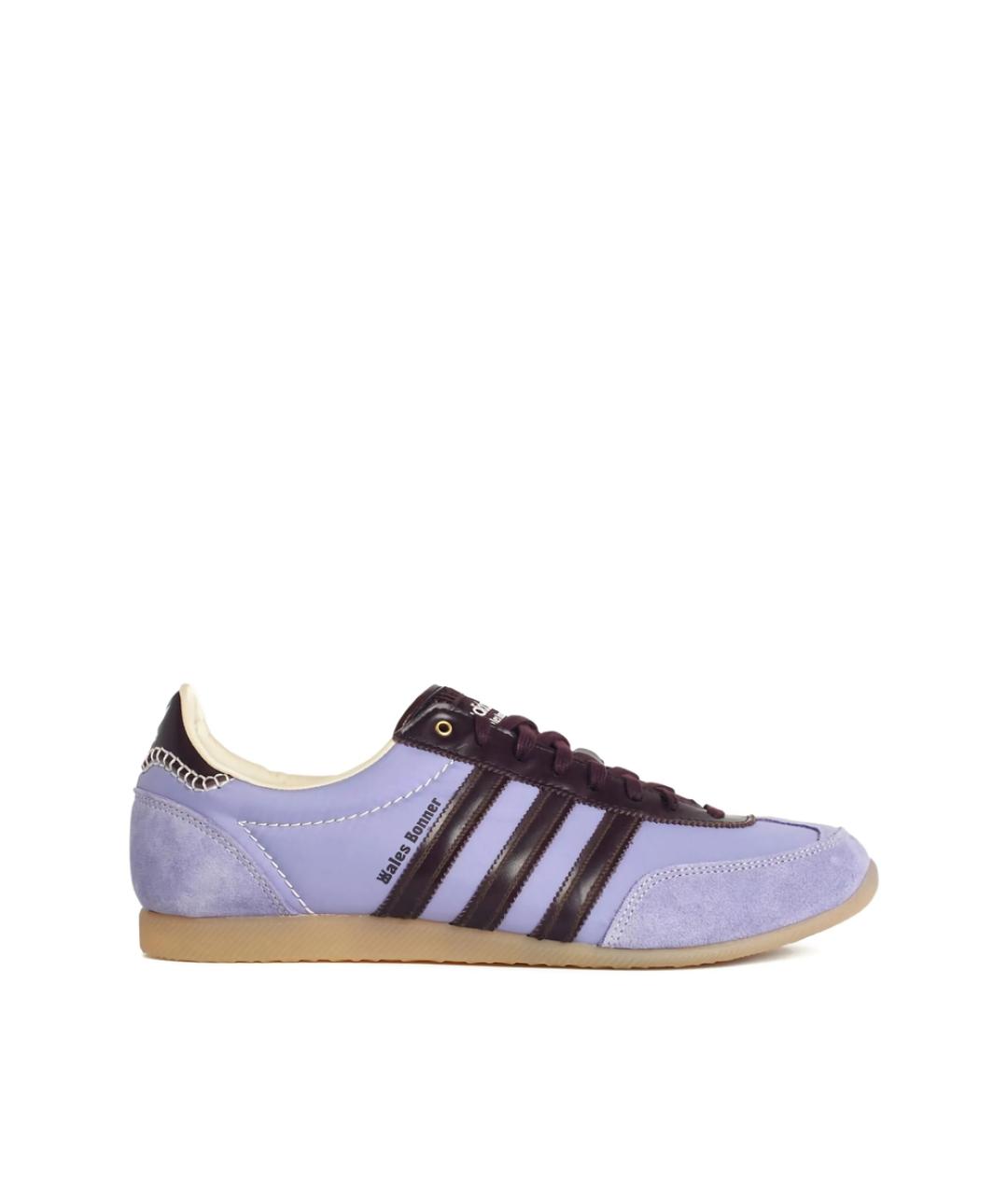 ADIDAS Фиолетовые кожаные низкие кроссовки / кеды, фото 1