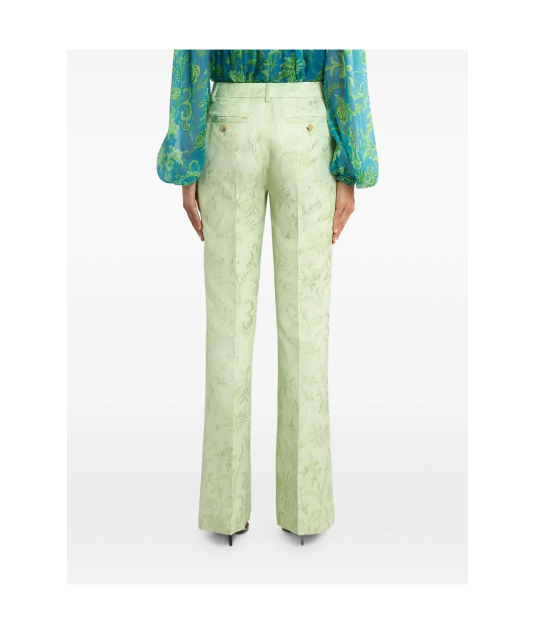 ETRO Зеленые вискозные прямые брюки, фото 3